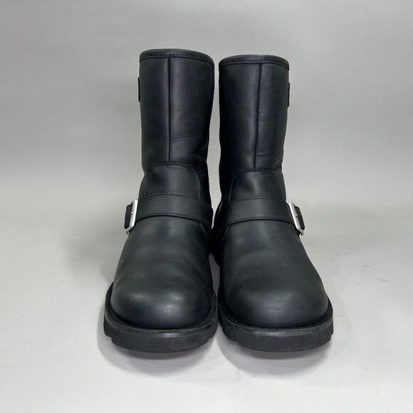 UGG Gallatin Boots Mens Size 8 Black Leather Buckle Motorcycle Moto Biker Winter main image 12
